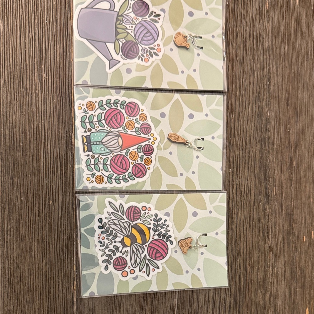 Stitch Markers and Die-cut Stickers